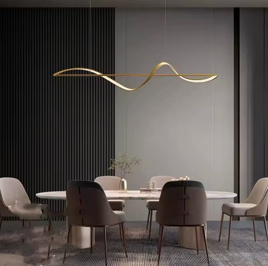 Modern Wave Gold Pendant Light