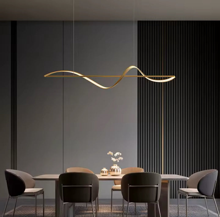 Modern Wave Gold Pendant Light