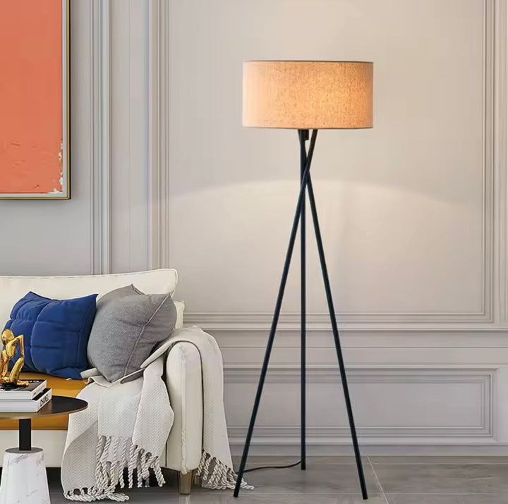 Modern Tripod Floor Lamp with Fabric Shade