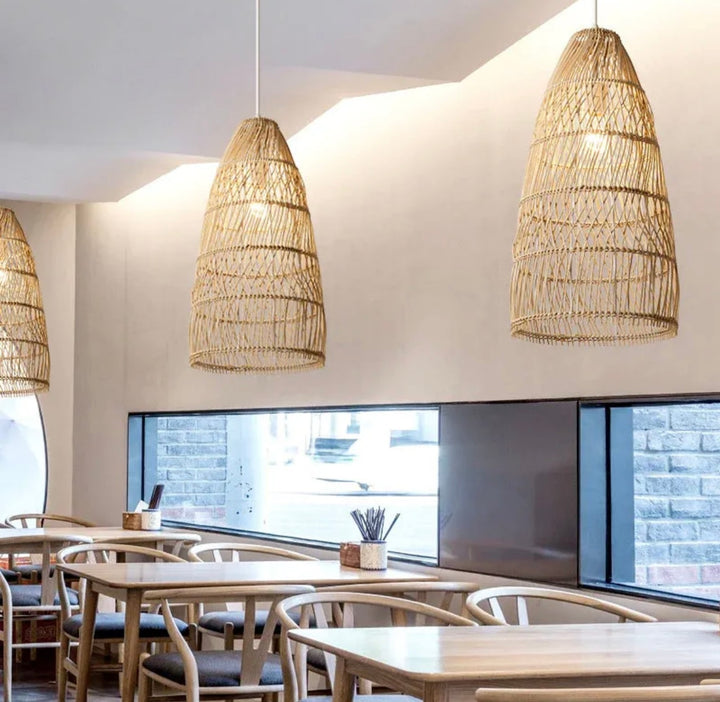 Rustic Woven Rattan Pendant Lights