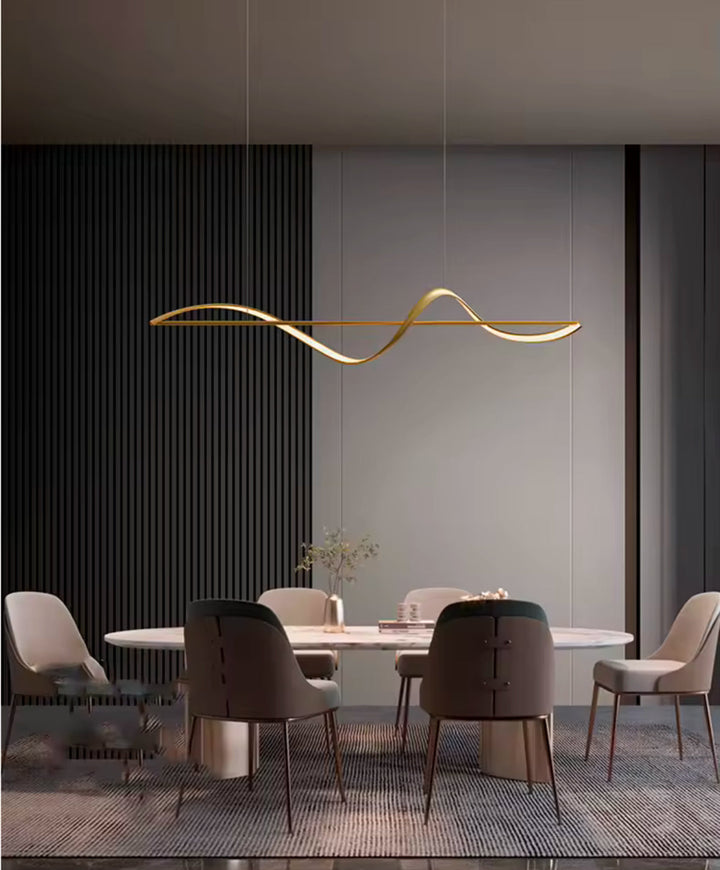 Modern Wave Gold Pendant Light