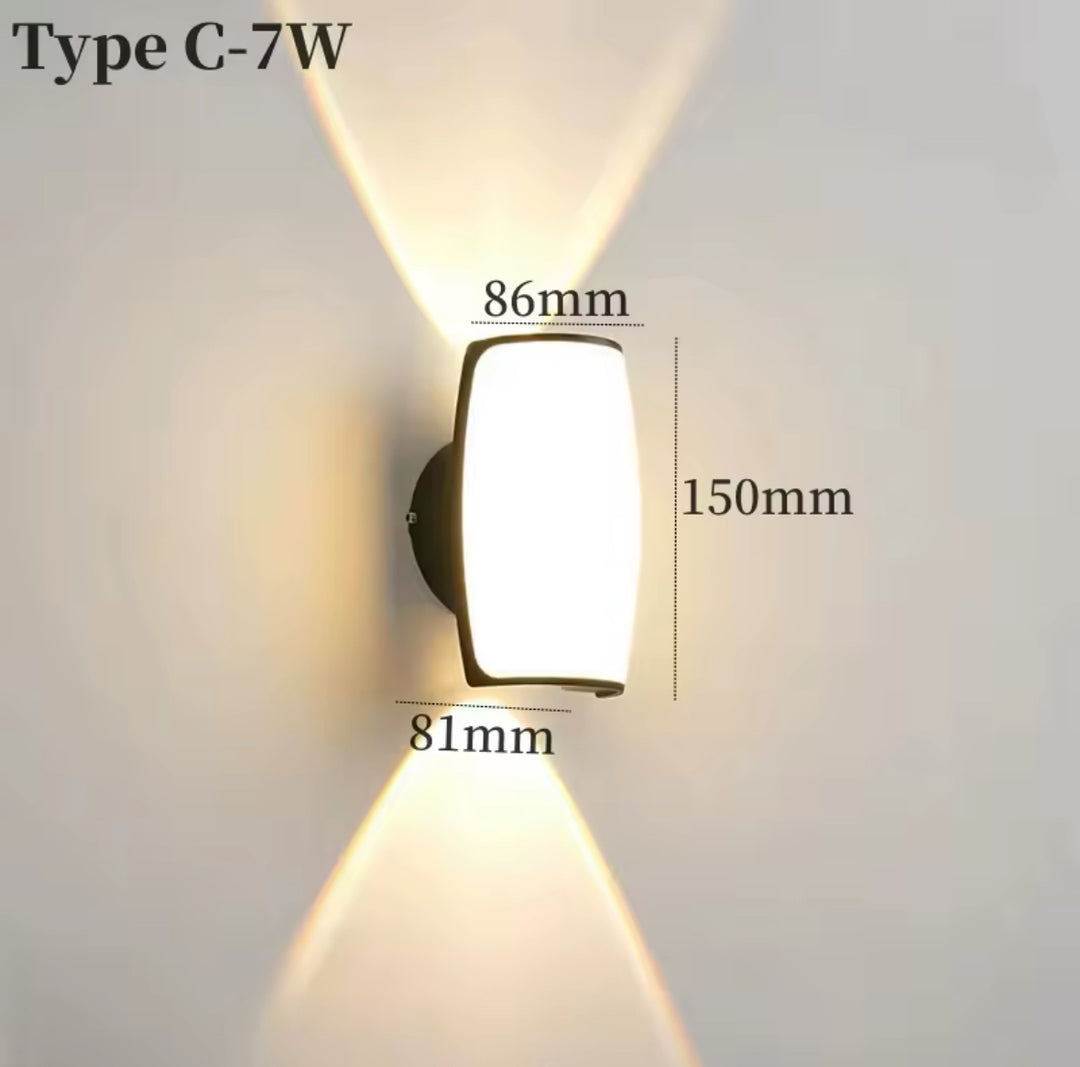 Modern Black and White LED Wall Light - Sleek Oval Design