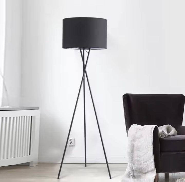 Modern Tripod Floor Lamp with Fabric Shade