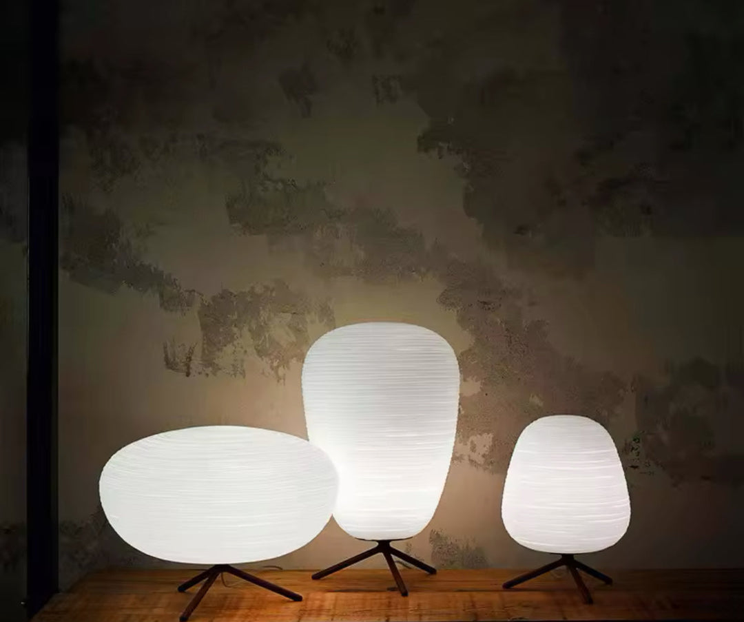 Modern Table Lamps with Fabric Shades and Wooden Legs