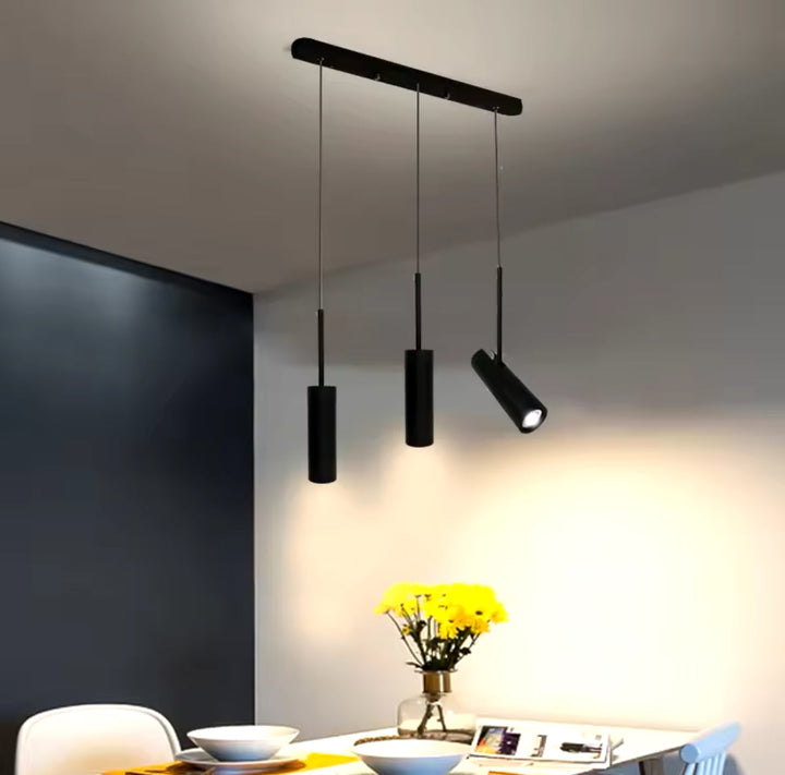 Modern Black Pendant Light with Adjustable Spotlights