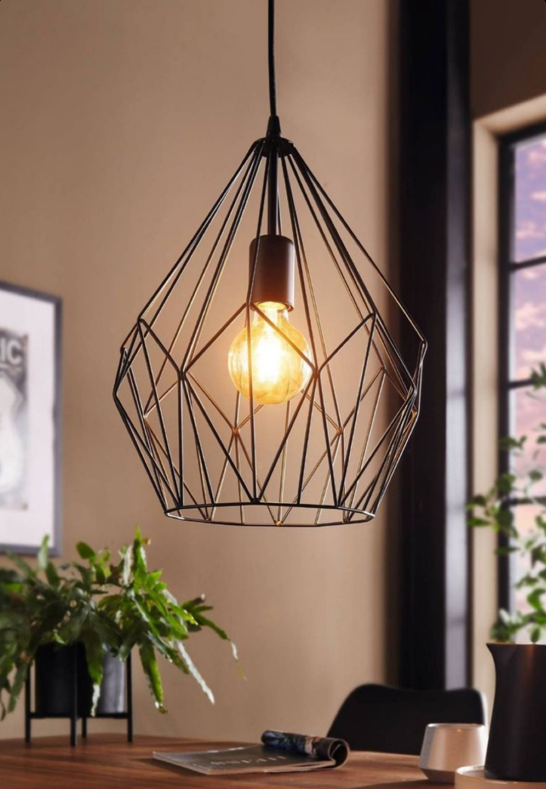 Industrial Geometric Pendant Light Set