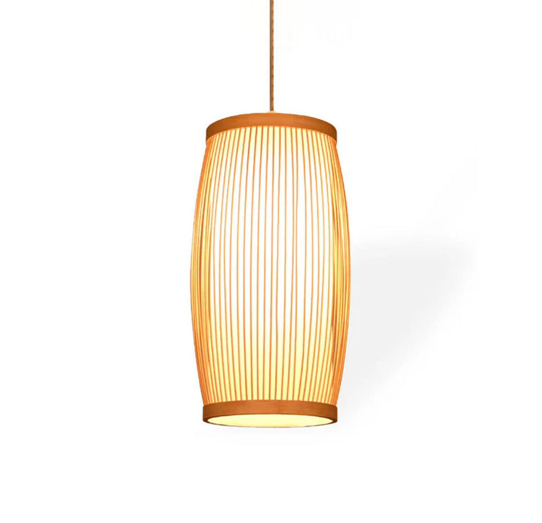 Pendant Light with Bamboo Striped Shade