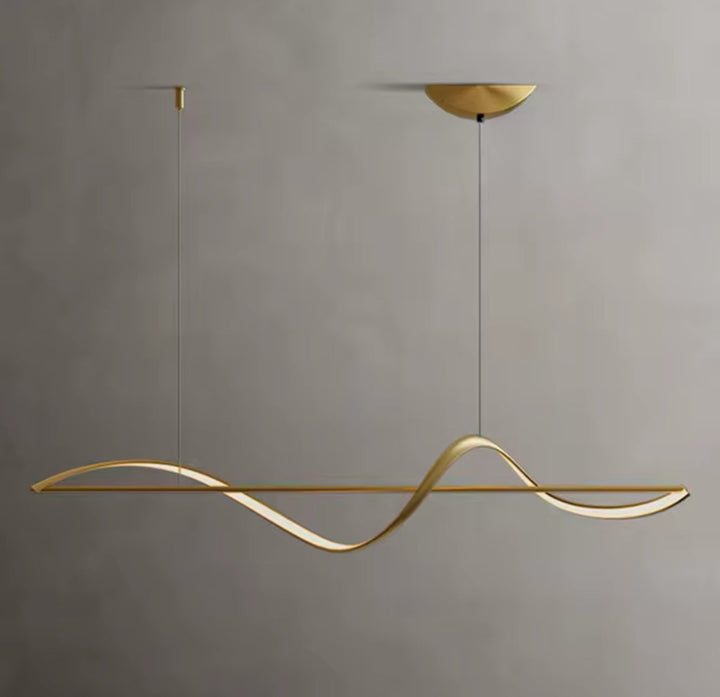 Modern Wave Gold Pendant Light