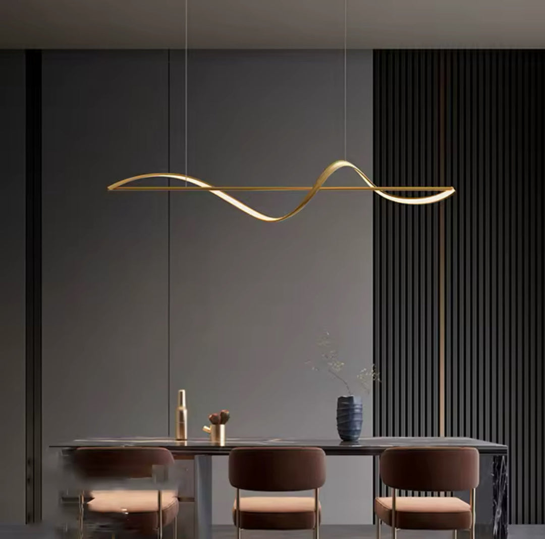 Modern Wave Gold Pendant Light