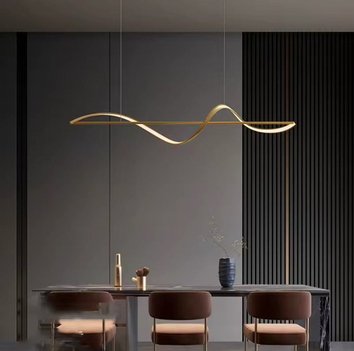 Modern Wave Gold Pendant Light