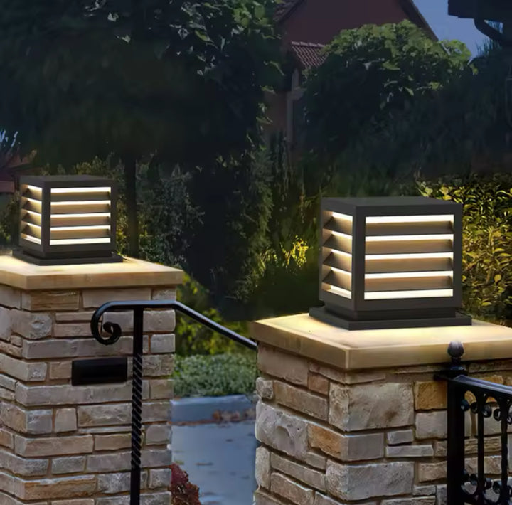 Modern Outdoor Cube Bollard Light