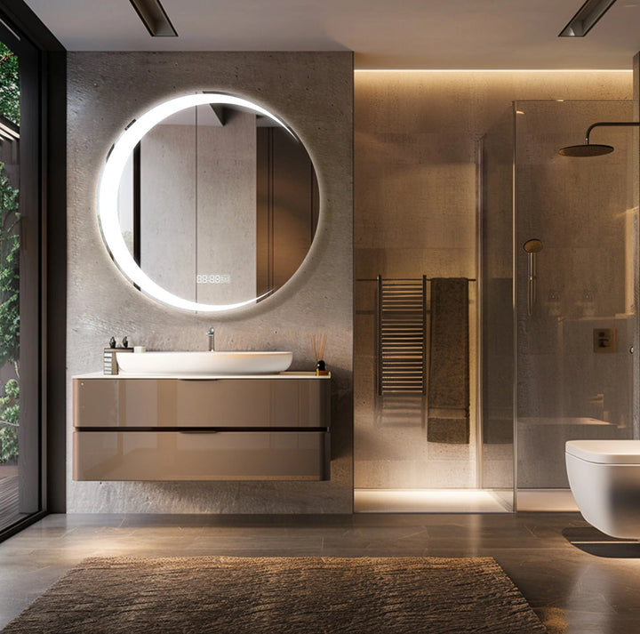 Circlique - LED Backlit Round Bathroom Mirror
