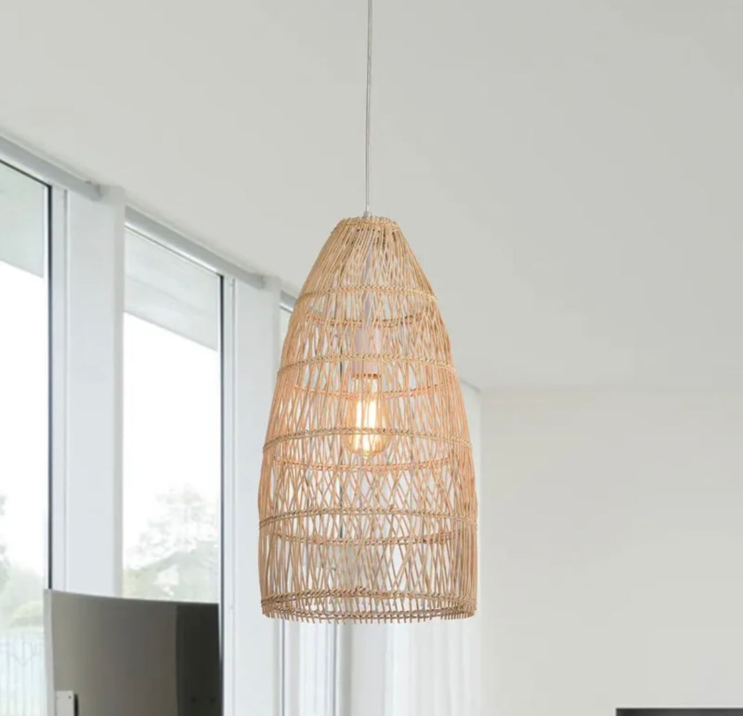 Rustic Woven Rattan Pendant Lights