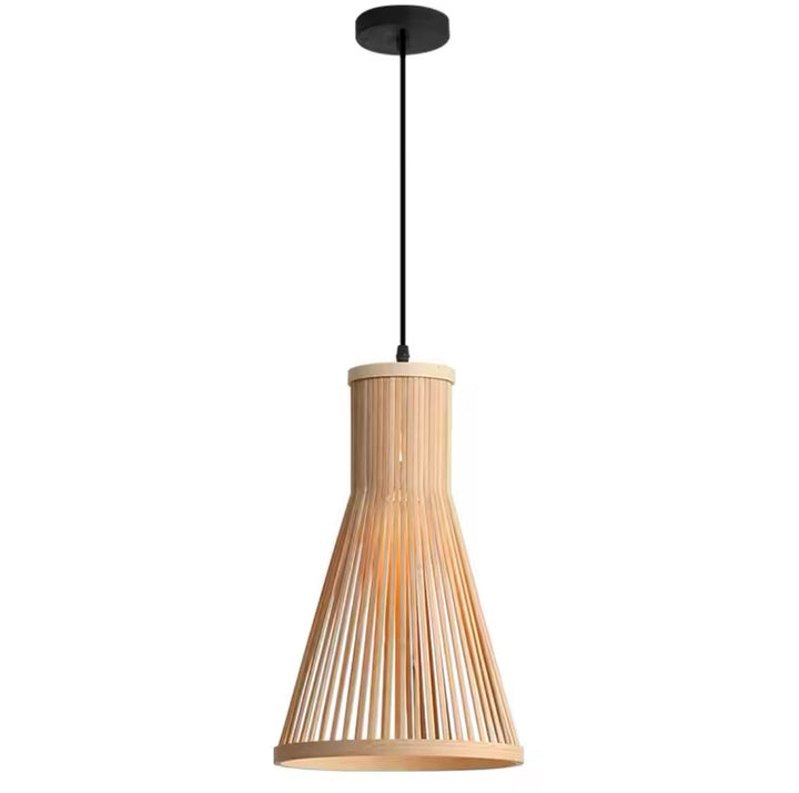 Natural Bamboo Pendant Light with Warm Glow