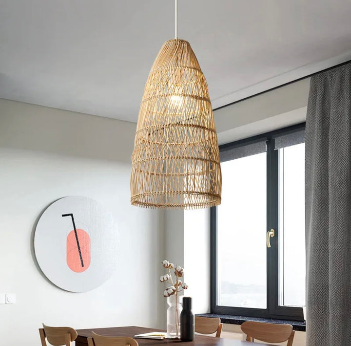 Rustic Woven Rattan Pendant Lights