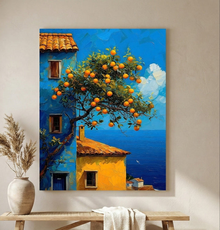Mediterranean Orange Tree Canvas Wall Art