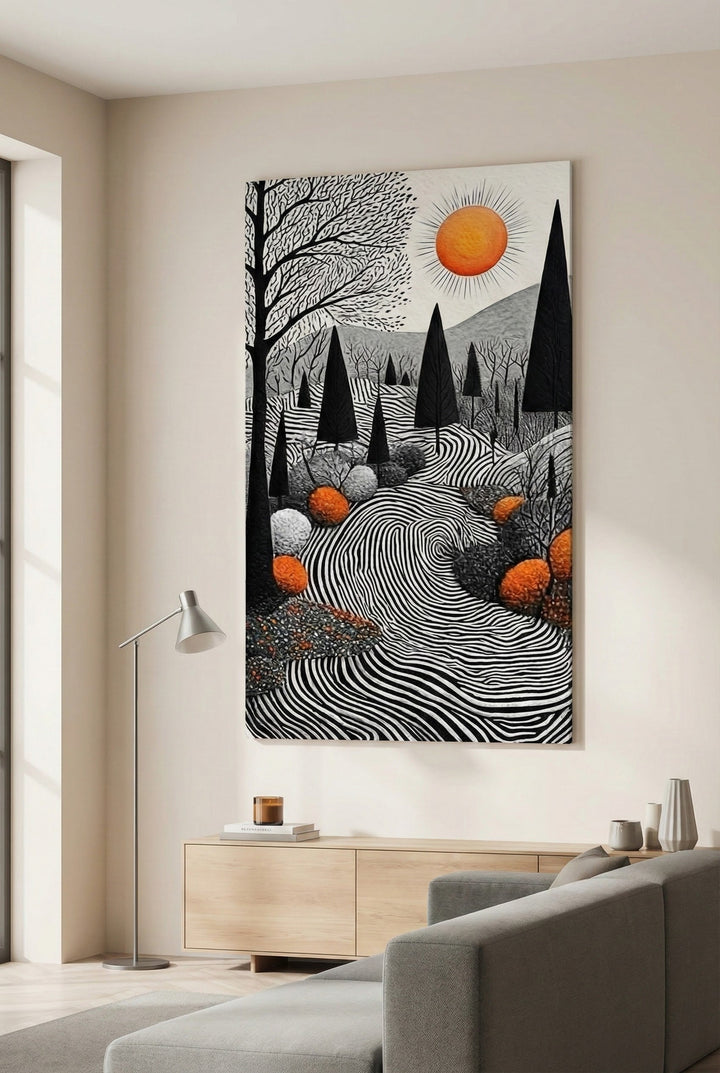 Abstract Forest Path Canvas