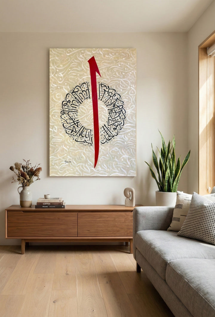 Arrow of Faith Islamic Calligraphy Canvas