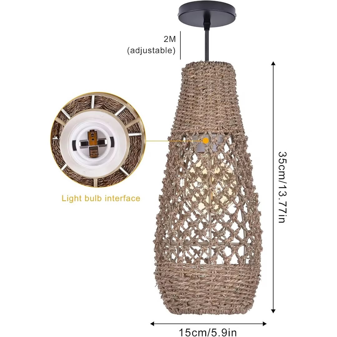 Coastal Woven Bamboo Pendant Light Trio
