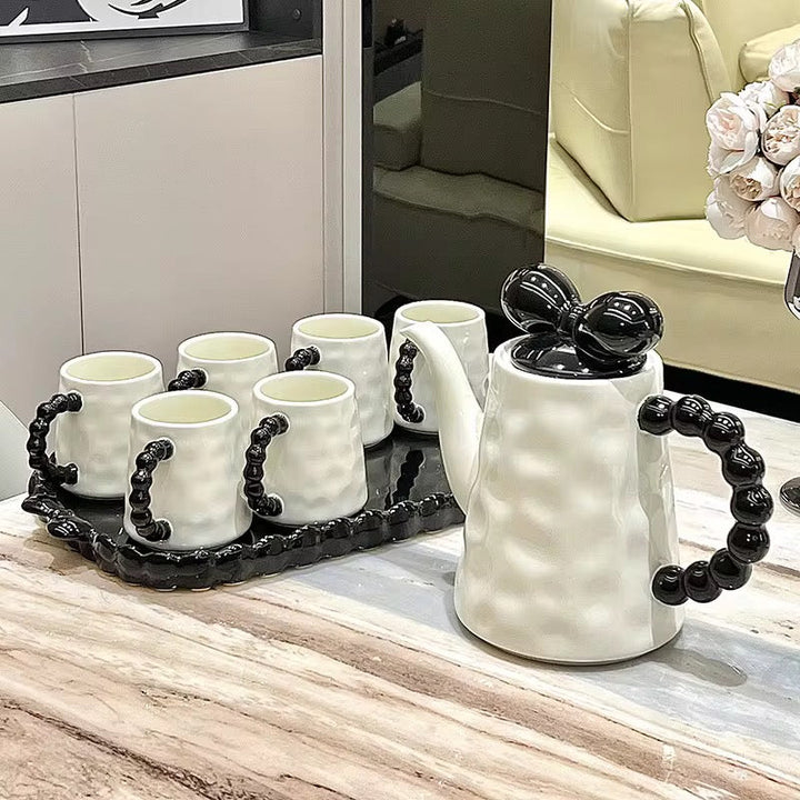 Luxury Ceramic Tea Set with Decorative Tray