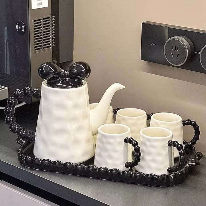 Luxury Ceramic Tea Set with Decorative Tray