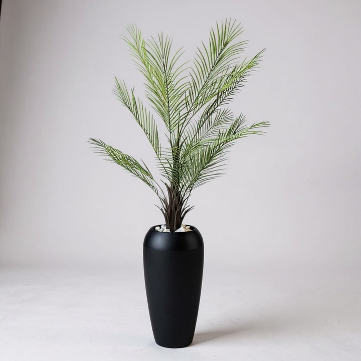 Artificial Palm Tree with Fiberglass Black Pot