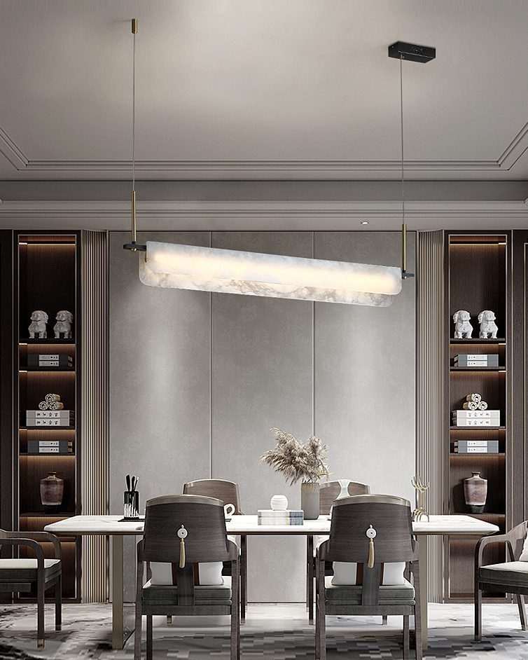 Linear Spanish Alabaster Chandelier