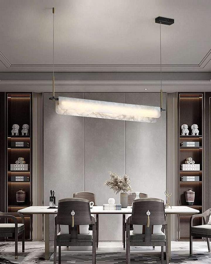 Linear Spanish Alabaster Chandelier