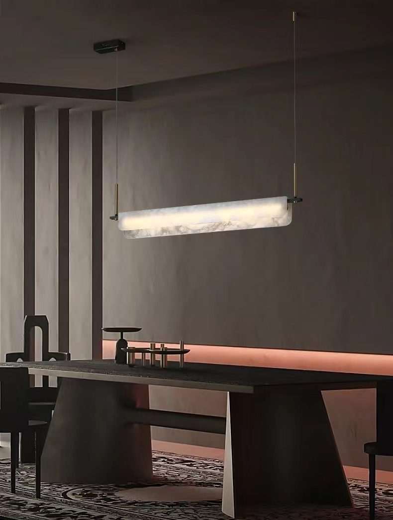 Linear Spanish Alabaster Chandelier