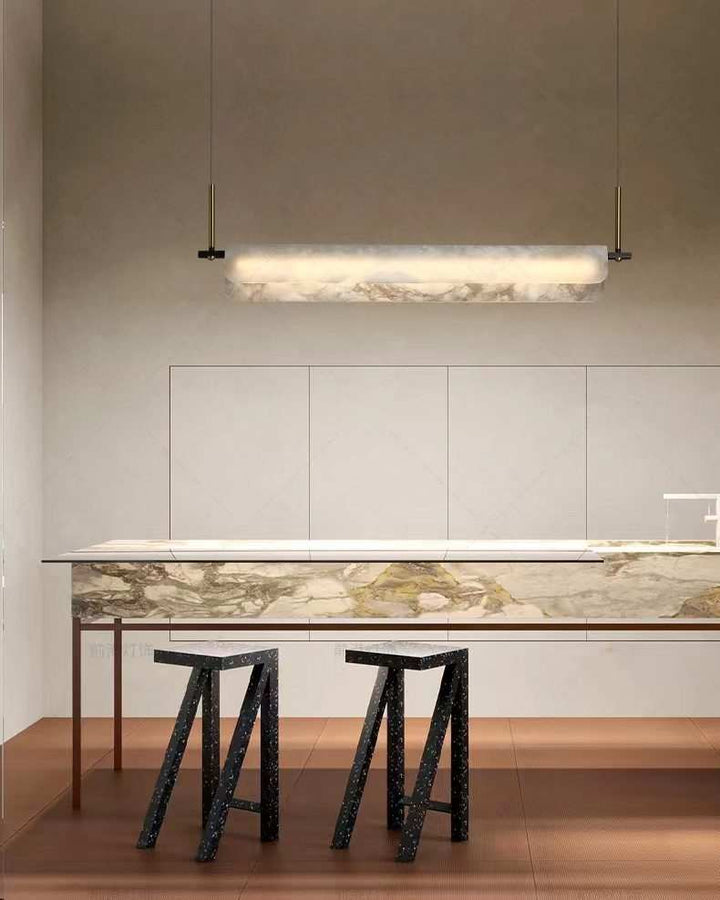 Linear Spanish Alabaster Chandelier