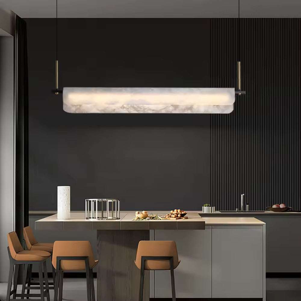 Linear Spanish Alabaster Chandelier