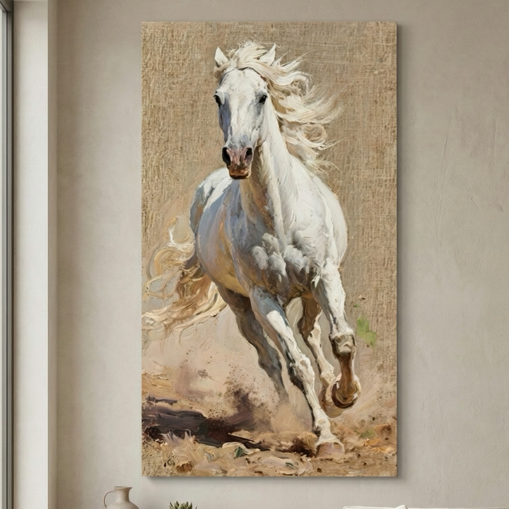 Majestic White Horse Canvas