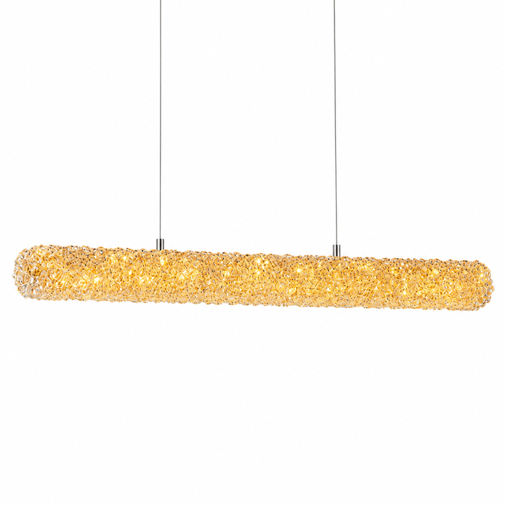 Textured Crystal Linear Pendant Light