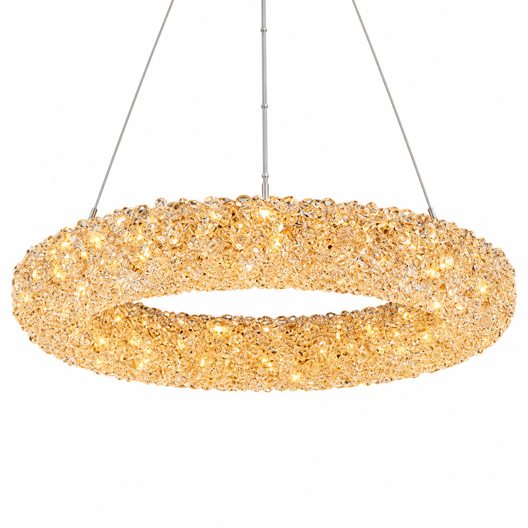 Crystal Ring Textured Pendant Light