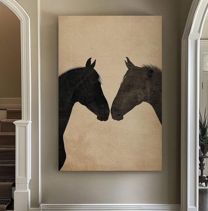 Minimalist Horses Silhouette Canvas