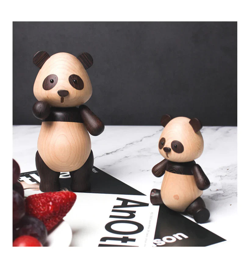 Wooden Panda Figurines