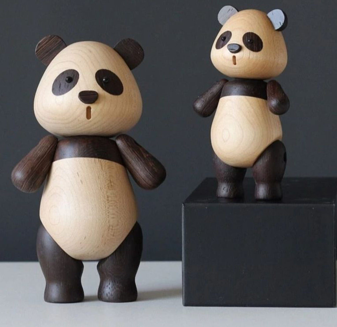 Wooden Panda Figurines