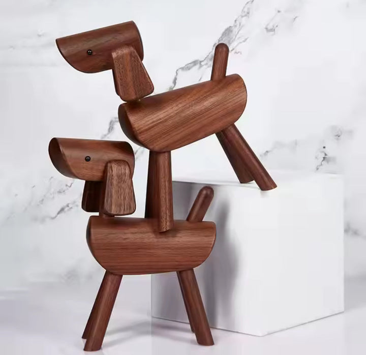 Wooden Poodle Figurine