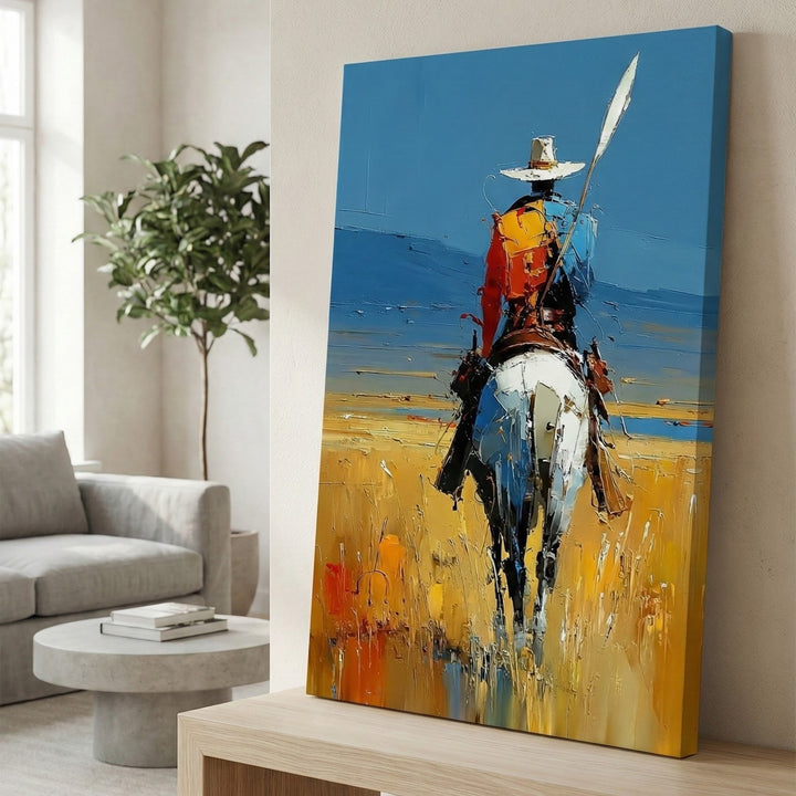 Lone Rider Abstract Canvas Art