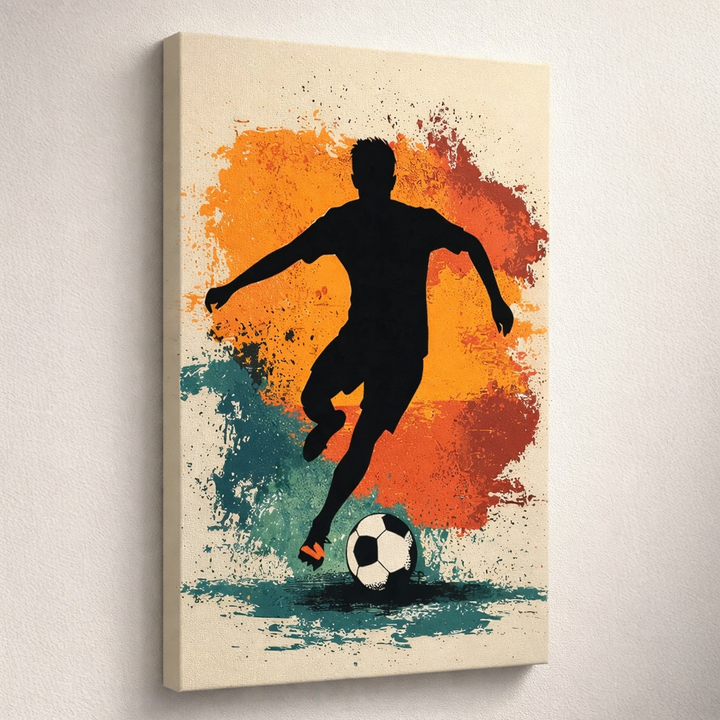 Abstract Football Player Canvas Art