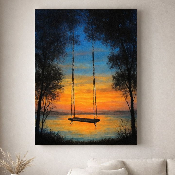 Sunset Swing Canvas Wall Art