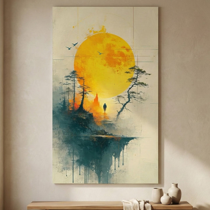 Golden Sun Path Canvas Art