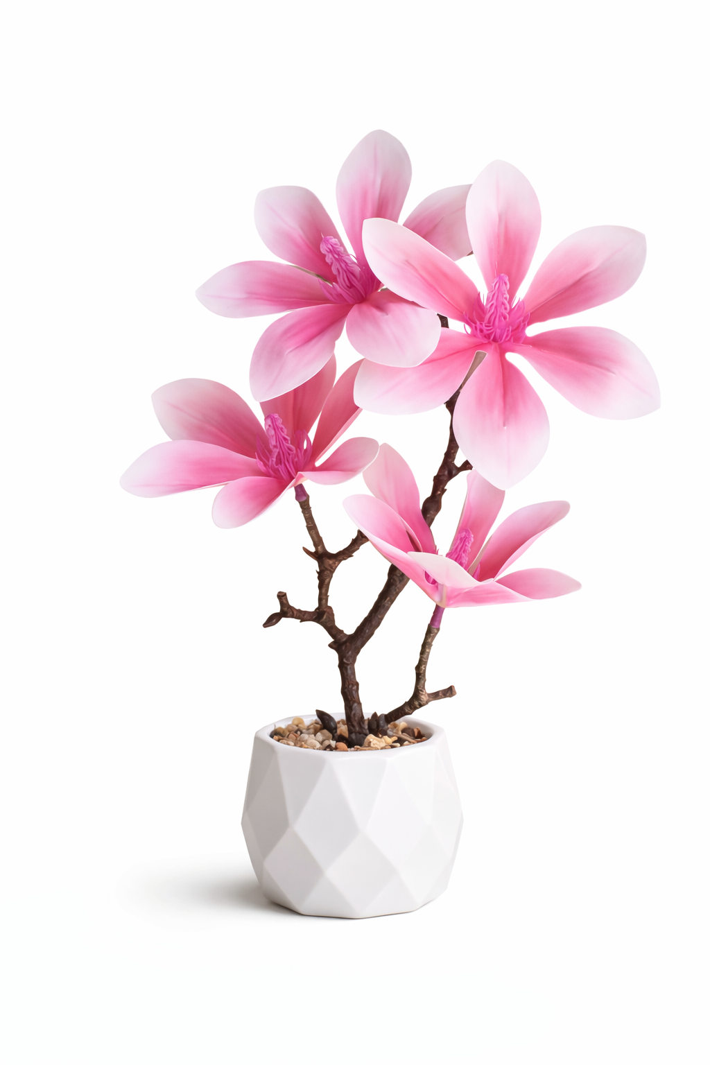 Artificial Pink Magnolia Flower Tabletop Plant