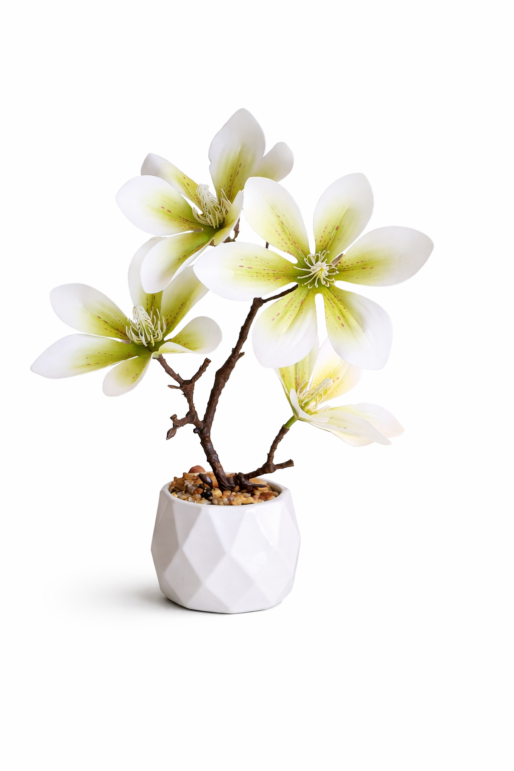 Artificial Magnolia Flower Tabletop Plant