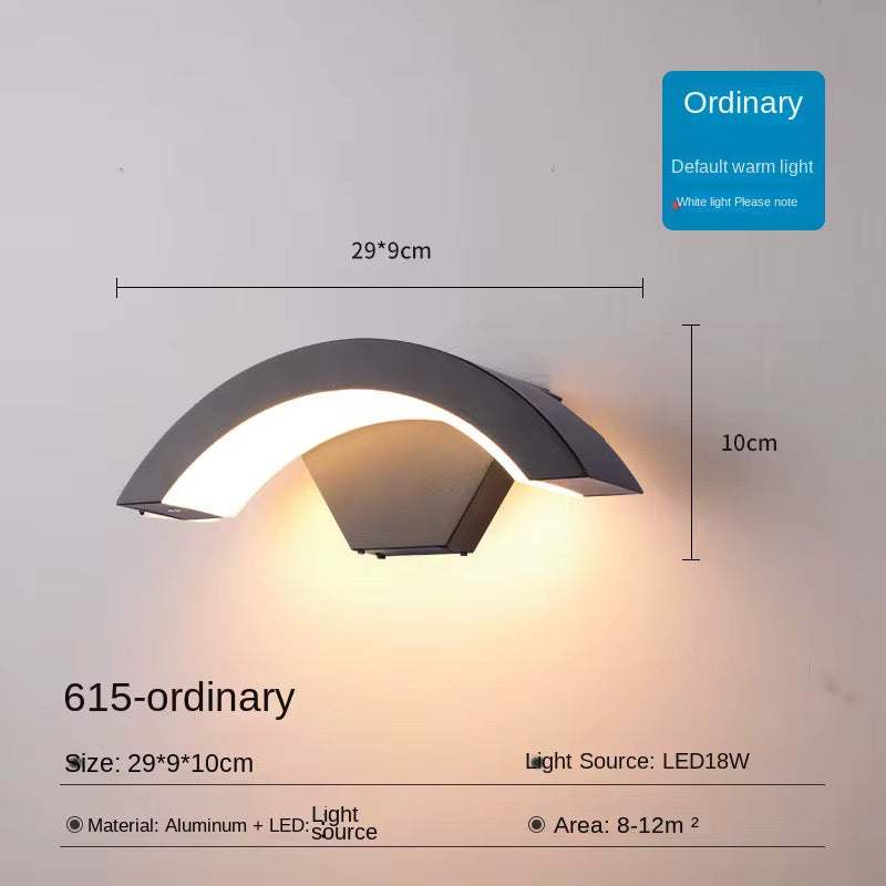 Modern Arc Outdoor Wall Light