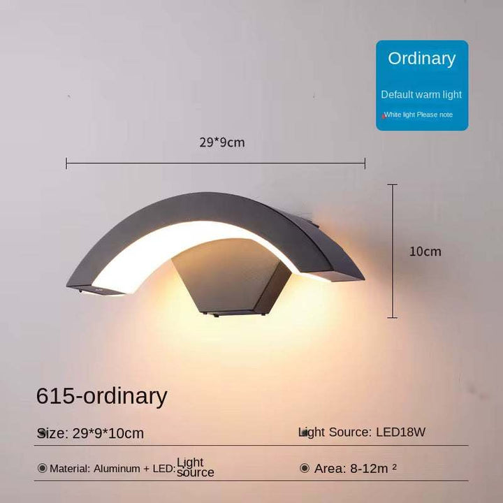 Modern Arc Outdoor Wall Light