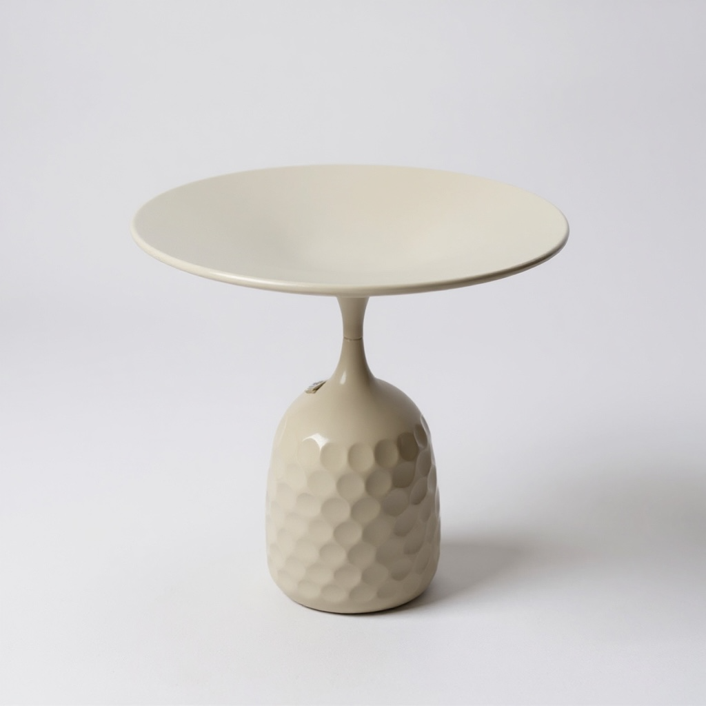 Sculptural White Side Table