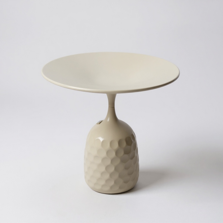 Sculptural White Side Table