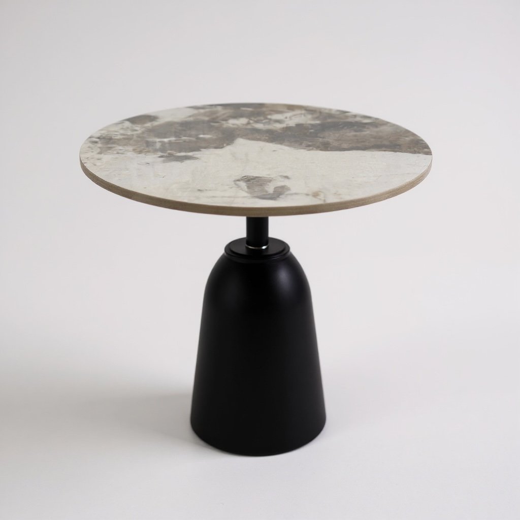 Marble Top Black Side Table