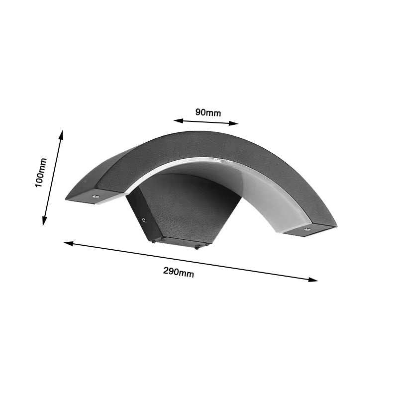 Modern Arc Outdoor Wall Light
